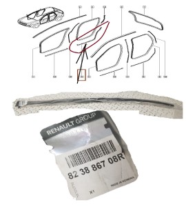 ORYGINALNA FABRYCZNIE NOWY USZCZELKA DRZWI TYLNYCH PRAWYCH DOLNA DACIA DUSTER II 2 17-24 823886708R