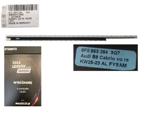 ORYGINALNA FABRYCZNIE NOWA LISTWA ZGARNIAJĄCA DRZWI PRAWA PRZEDNIA AUDI A5 8T 8F CABRIO 8F0853284 