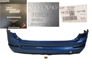 ŁADNY ZDERZAK SPOILER TYLNY TYŁ VOLVO XC90 II R-DESIGN 14-21 4xPDC 31353430 KOLOR 720