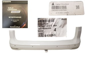 ŁADNY ZDERZAK TYLNY TYŁ  VW CADDY 5 V 20-25 2K7 2K7807421A LB9A 4PDC